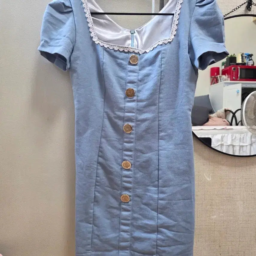 [BUNJANG] Angcchoe Sky Blue Mini Dress Size 55 / 55)앙크최 스카이블루 미니원피스