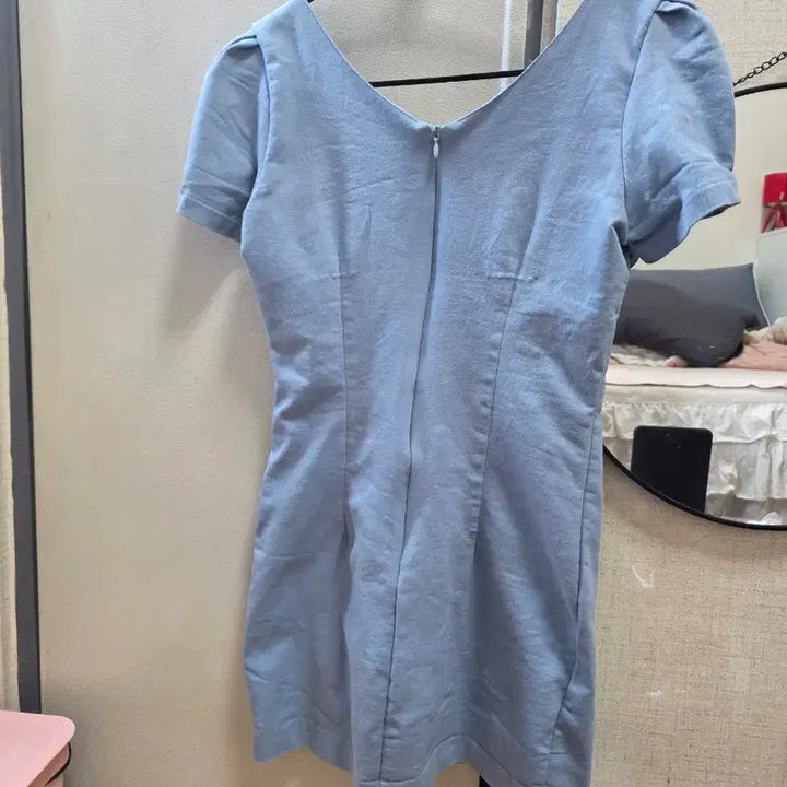 [BUNJANG] Angcchoe Sky Blue Mini Dress Size 55 / 55)앙크최 스카이블루 미니원피스