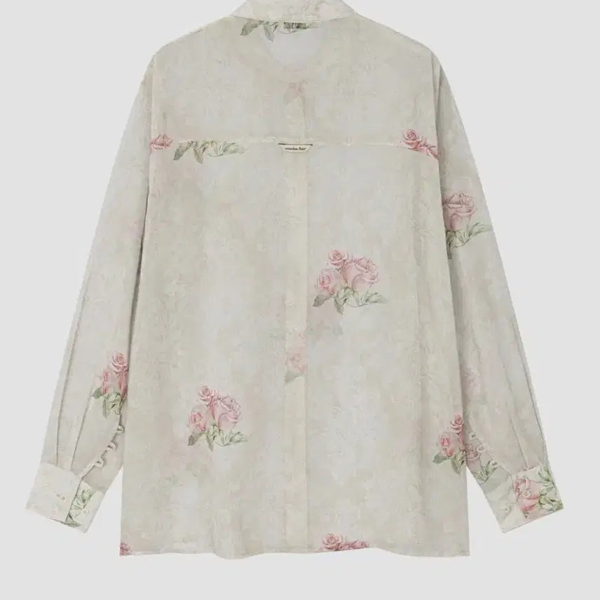 [BUNJANG] OVER DUE FLARE EXCLUSIVE VINTAGE ROSE CHIFFON SHIRT / 오버듀플레어 EXCLUSIVE] VINTAGE ROSE CHIFFON S