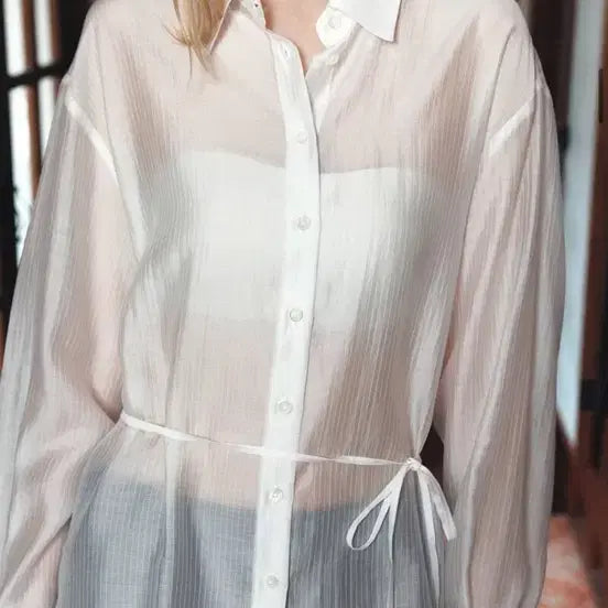 [BUNJANG] Sijou See-Through Shirt New / 시아쥬 시스루 셔츠 새상품