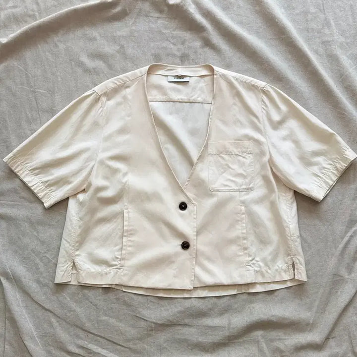 [BUNJANG] System Women Cropped Short Sleeve Jacket Size 88 / 시스템 우먼 크롭 반팔 자켓 88