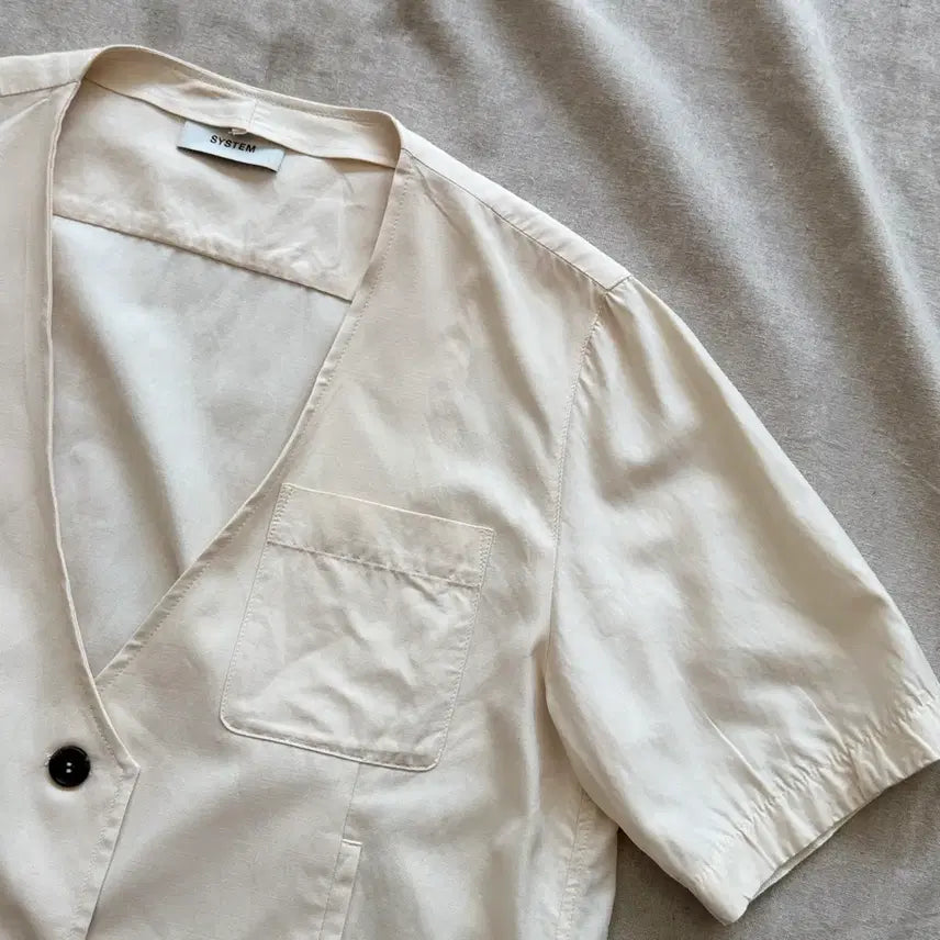 [BUNJANG] System Women Cropped Short Sleeve Jacket Size 88 / 시스템 우먼 크롭 반팔 자켓 88