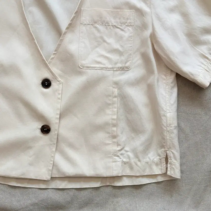 [BUNJANG] System Women Cropped Short Sleeve Jacket Size 88 / 시스템 우먼 크롭 반팔 자켓 88