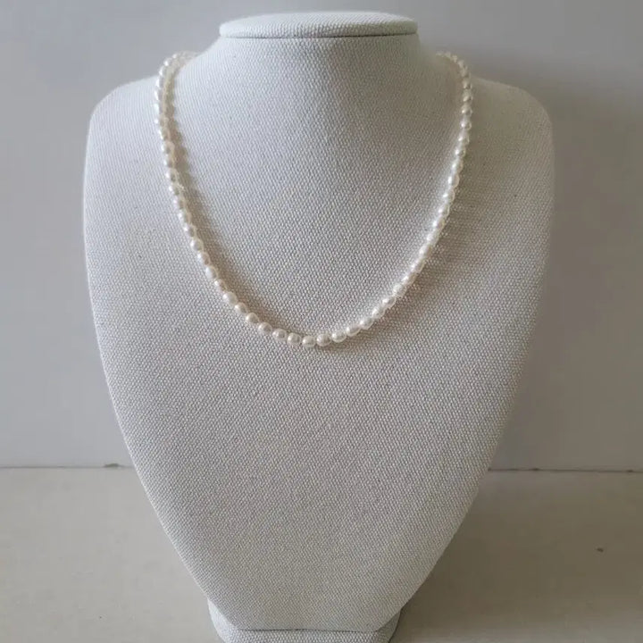 [SOLD OUT] (새상품)6미리 천연담수진주 목걸이 화이트