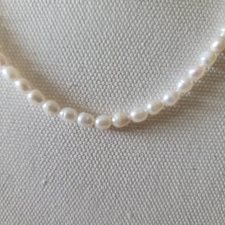 [SOLD OUT] (새상품)6미리 천연담수진주 목걸이 화이트