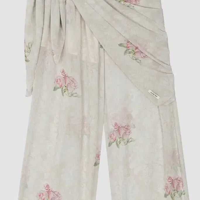 [BUNJANG] Overdue Flare [EXCLUSIVE] Vintage Rose Wrap Scarf Pants / 오버듀플레어  [EXCLUSIVE] VINTAGE ROSE WRAP SC