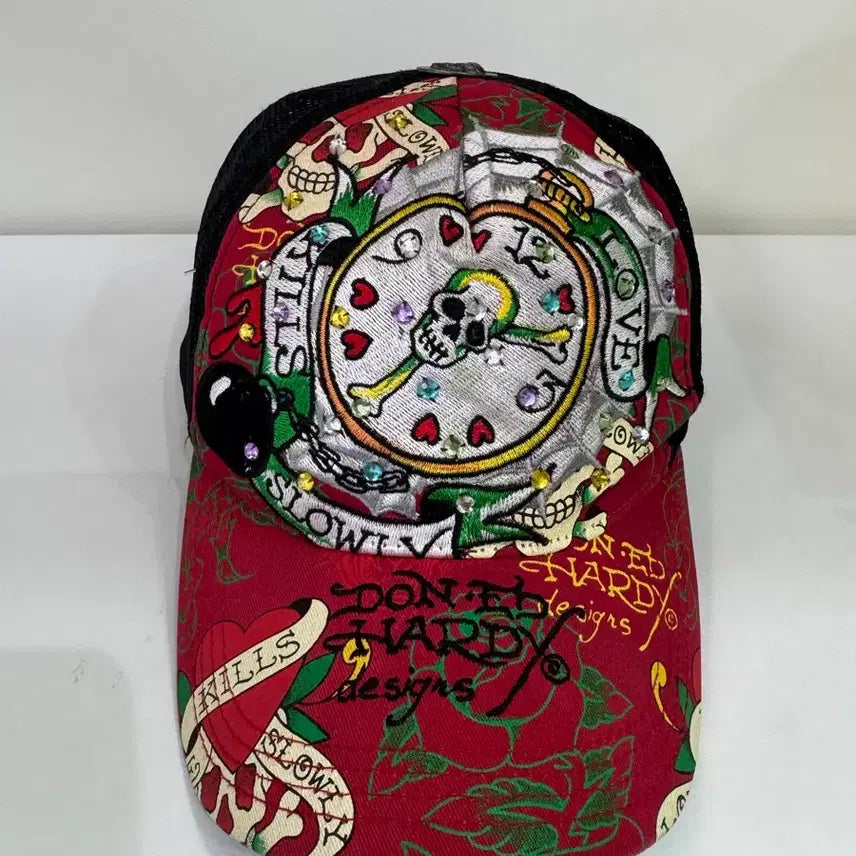 [BUNJANG] Vintage Ed Hardy Embroidered Mesh Cap / 빈티지 에드하디 자수 메쉬캡
