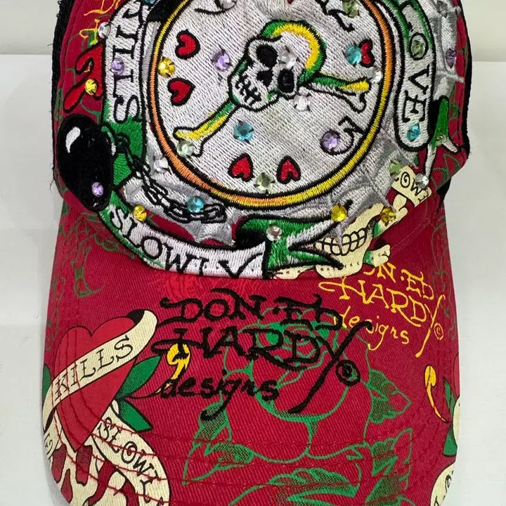 [BUNJANG] Vintage Ed Hardy Embroidered Mesh Cap / 빈티지 에드하디 자수 메쉬캡