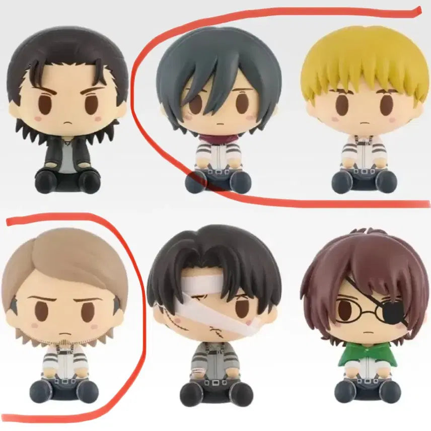 [BUNJANG] Attack on Titan Chokonokko 3종 Bundle Set (Mikasa, Armin, Jean) / 새상품) 진격의거인 H상 초코노코 3종 일괄