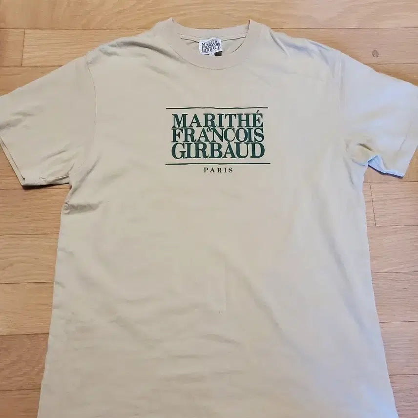 [BUNJANG] Marithe Francois Girbaud Beige Logo T-Shirt Size M / 마리떼 프랑소와 저버 베이지 로고 반팔티 M