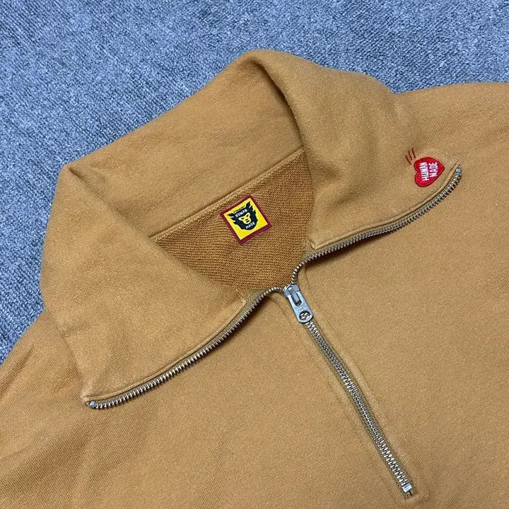 [BUNJANG] Human Made Half-Zip Sweatshirt Khaki/Mustard L / 휴먼메이드 하프집업 dry alls 스웻셔츠 L