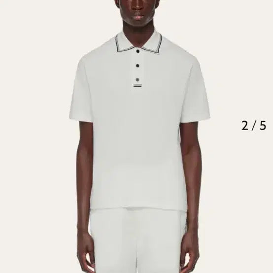 [BUNJANG] Ferragamo Signature Embroidery Polo Shirt XL White / 페라가모 시그니처 자수 pk