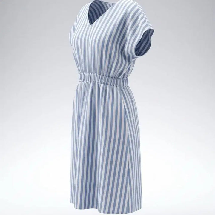 [BUNJANG] Stripe Linen Banding Dress / 여성F/ 에픽 스트라이프 린넨 밴딩 원피스 21-18
