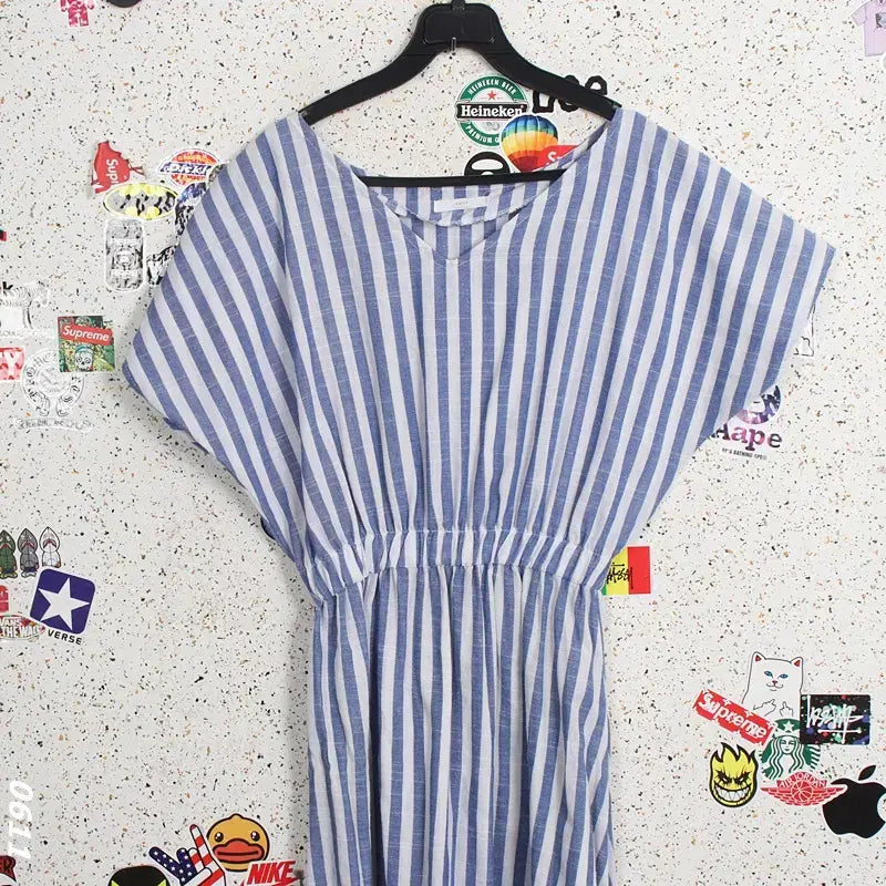 [BUNJANG] Stripe Linen Banding Dress / 여성F/ 에픽 스트라이프 린넨 밴딩 원피스 21-18