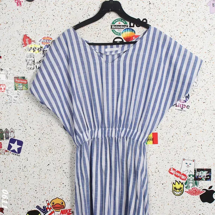 [BUNJANG] Stripe Linen Banding Dress / 여성F/ 에픽 스트라이프 린넨 밴딩 원피스 21-18