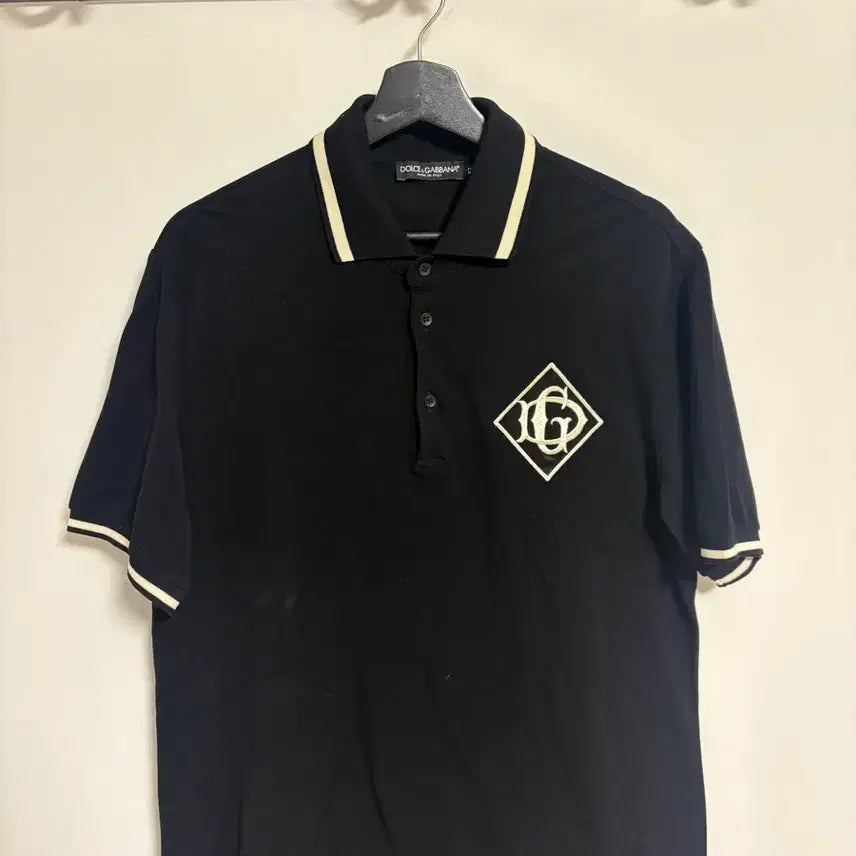 [BUNJANG] Dolce &amp; Gabbana Black Logo Polo Shirt / 돌체앤가바나 블랙 니트웨어