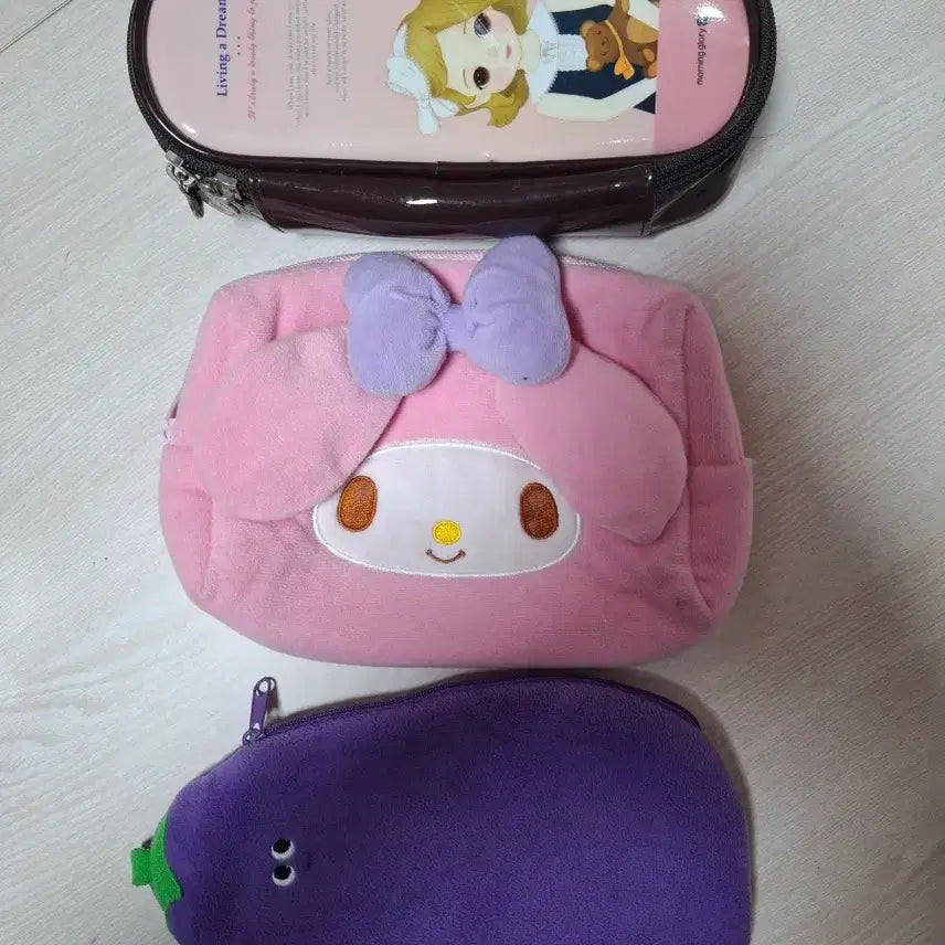 [BUNJANG] My Melody, Eggplant Shape, Morning Glory Pencil Case Set / 여아 지갑/필통/문구류
