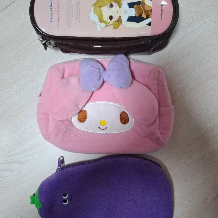 [BUNJANG] My Melody, Eggplant Shape, Morning Glory Pencil Case Set / 여아 지갑/필통/문구류