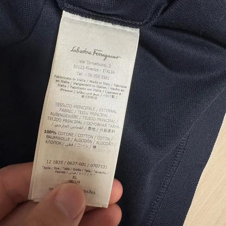 [BUNJANG] Ferragamo Monogram PK T-shirt Navy XL / 페라가모 모노그램 pk니트
