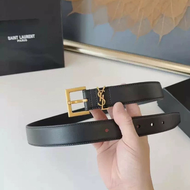 [BUNJANG] Minimalist Leather Belt with Gold Buckle / 벨트 정리 거의 새상품 저렴하게 판매