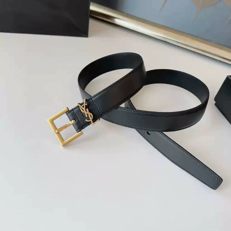 [BUNJANG] Minimalist Leather Belt with Gold Buckle / 벨트 정리 거의 새상품 저렴하게 판매