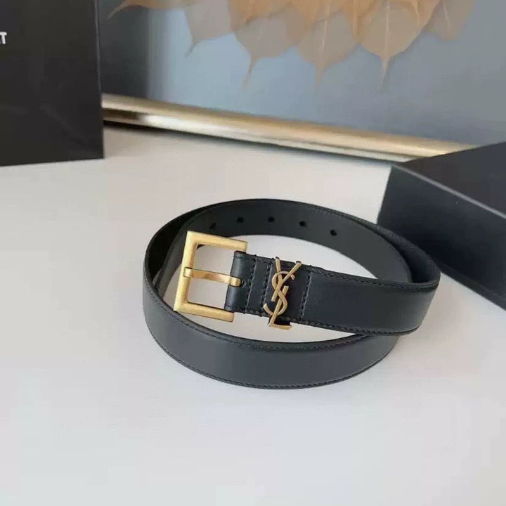 [BUNJANG] Minimalist Leather Belt with Gold Buckle / 벨트 정리 거의 새상품 저렴하게 판매