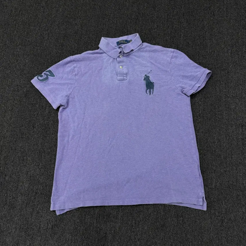 [BUNJANG] Polo Ralph Lauren Lilac Big Pony PK T-Shirt / 폴로 랄프로렌 연보라 빅포니 PK 카라반팔티