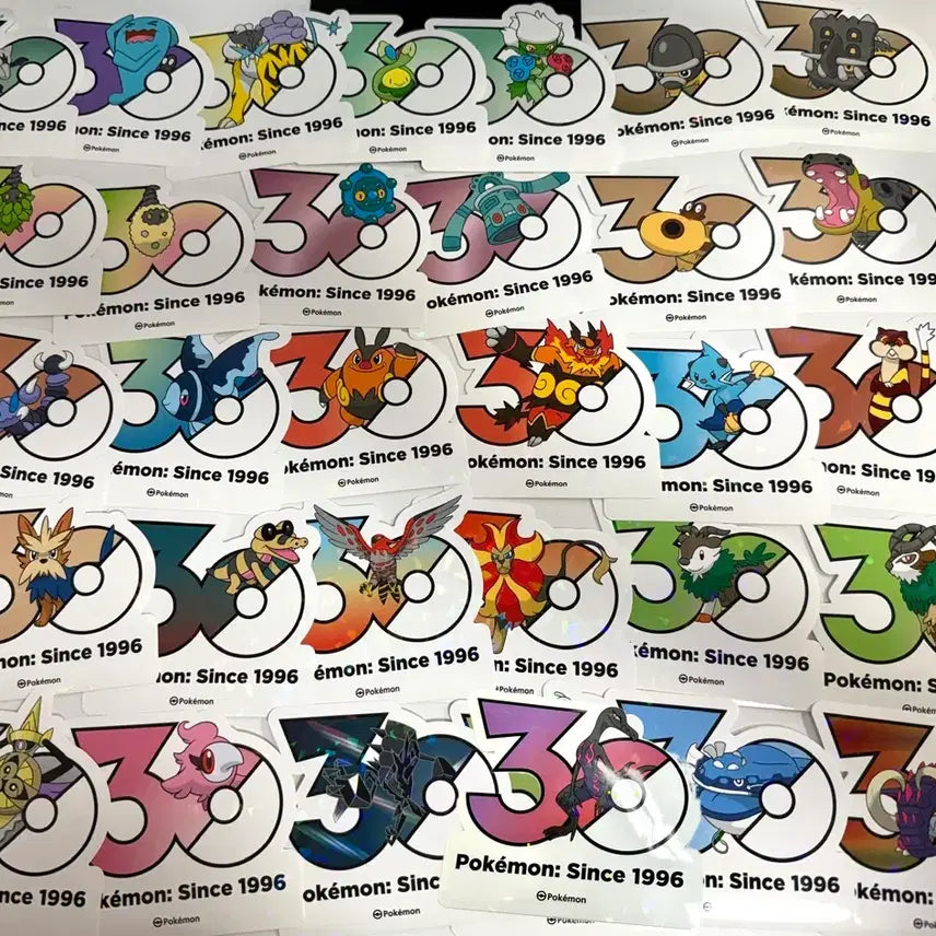 [BUNJANG] Pokemon 30th Anniversary Logo Sticker Collection / 포켓몬 30주년 로고 스티커 판매 포켓몬스터 기념 컬렉션 랜덤 가챠
