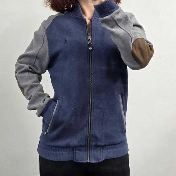 [BUNJANG] Beanpole Knit Zip-Up Cardigan Navy Grey / [프립]95/빈폴 니트집업가디건 네이비 그레이