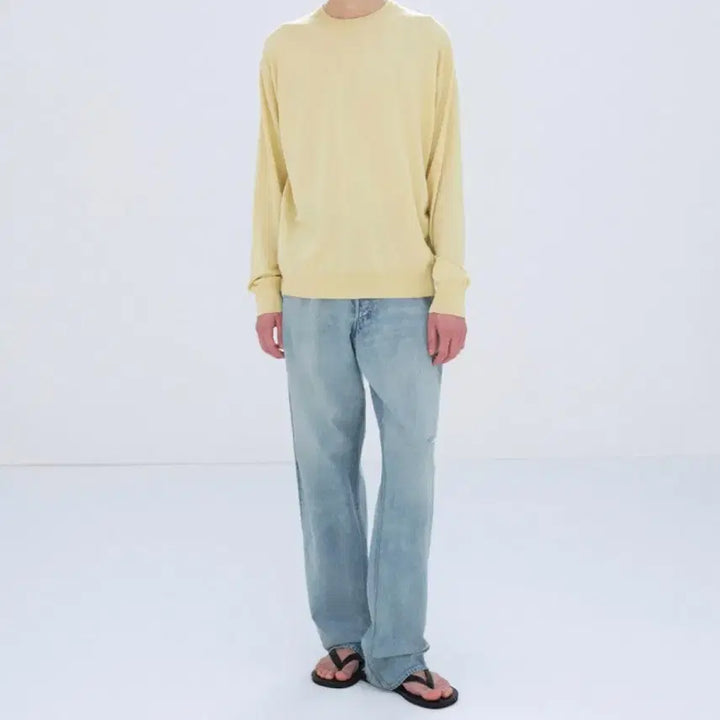 [BUNJANG] Auralee Faded Selvedge Light Denim Wide Pants (Light Indigo) / 오라리 auralee 데님