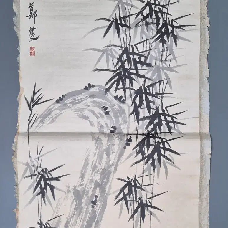 [BUNJANG] Jeongseop (판교 정섭) Ink Wash Bamboo Painting - Antique Korean Art / 판교 정섭 필 묵죽도 대나무 육필 고서화 그림 골동품 미술품