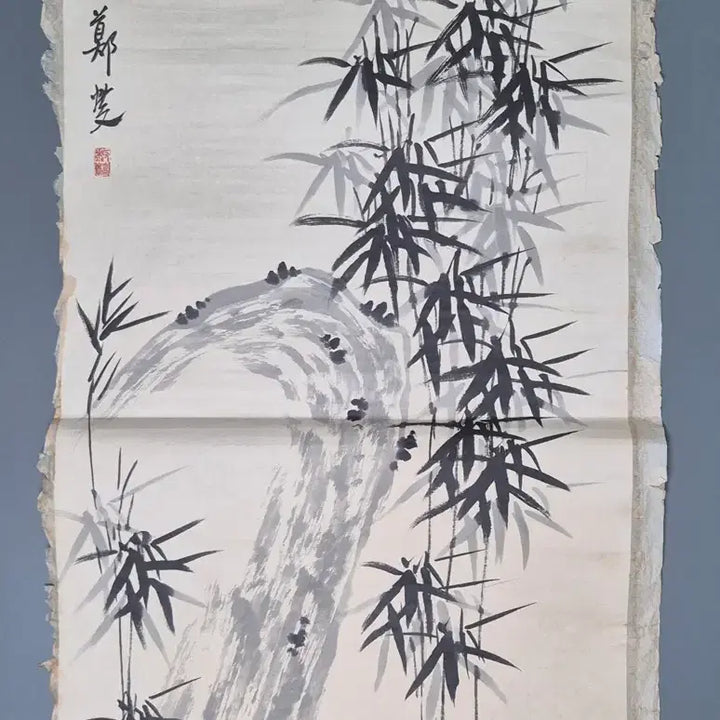 [BUNJANG] Jeongseop (판교 정섭) Ink Wash Bamboo Painting - Antique Korean Art / 판교 정섭 필 묵죽도 대나무 육필 고서화 그림 골동품 미술품