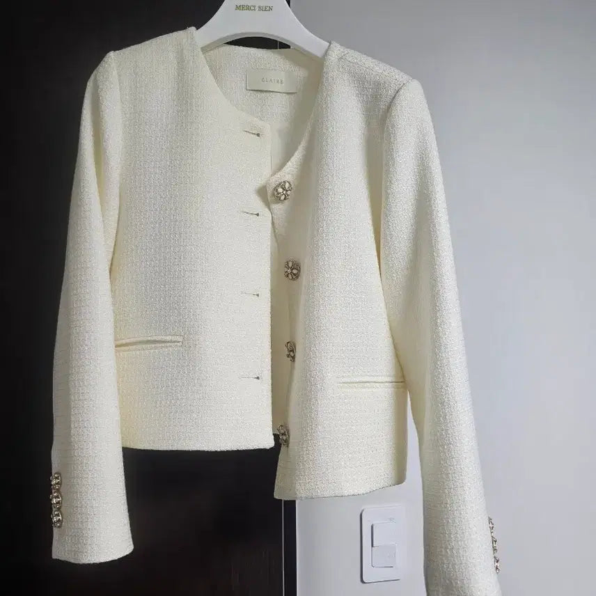 [SOLD OUT] 끌레르마켓 르티에 아이보리 트위드자켓