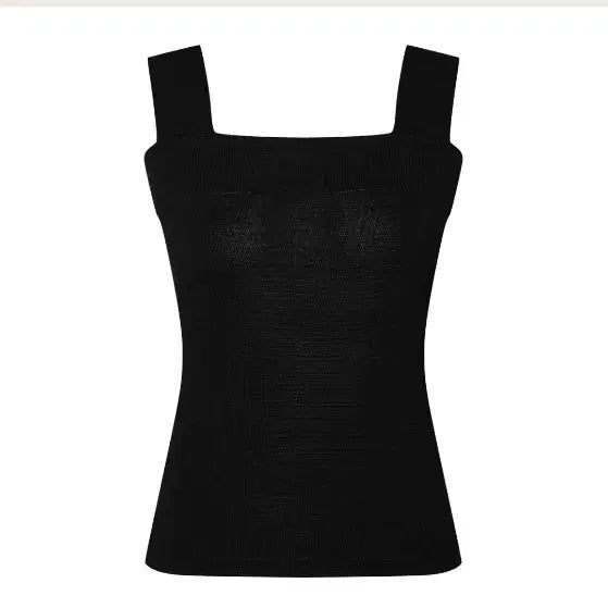 [SOLD OUT] 도시그리고여자 베이지유 플레인스퀘어넥 나시 블랙