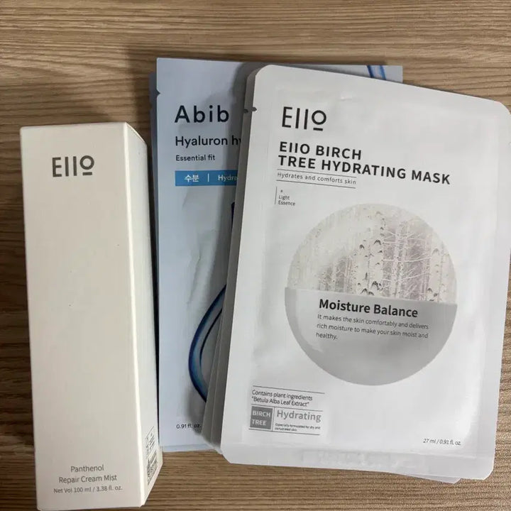 [BUNJANG] Eyewoo Panthenol Repair Cream Mist + Birch Tree &amp; Abib Mask Pack Set / 이아이오 판테놀 리페어 크림미스트+마스크팩 5매