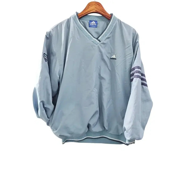 [BUNJANG] Adidas 3-Stripes V-Neck Windbreaker Mint / [프립]M/아디다스 삼섬 브이넥 바람막이 민트