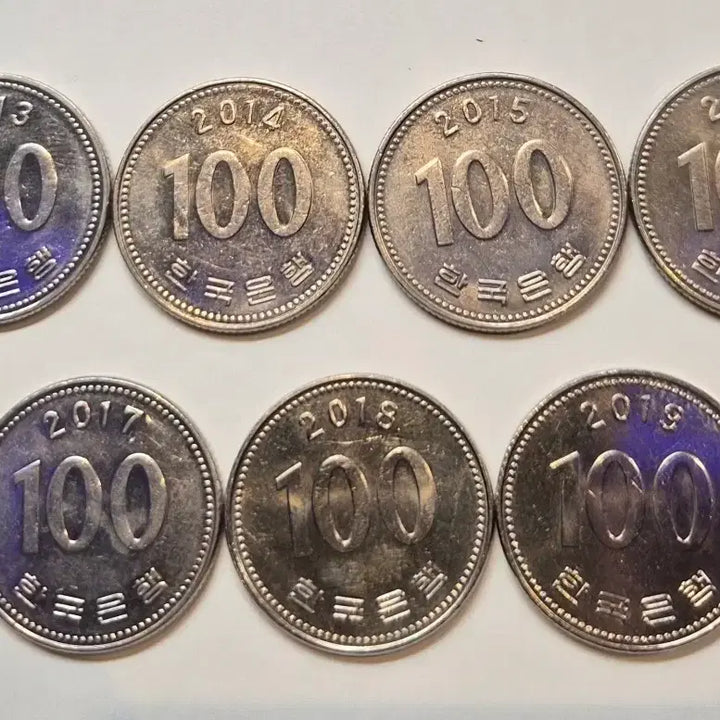 [BUNJANG] 100 Won Coin Bundle (2013-2019) / 2013~2019년 백원 동전 7개 일괄
