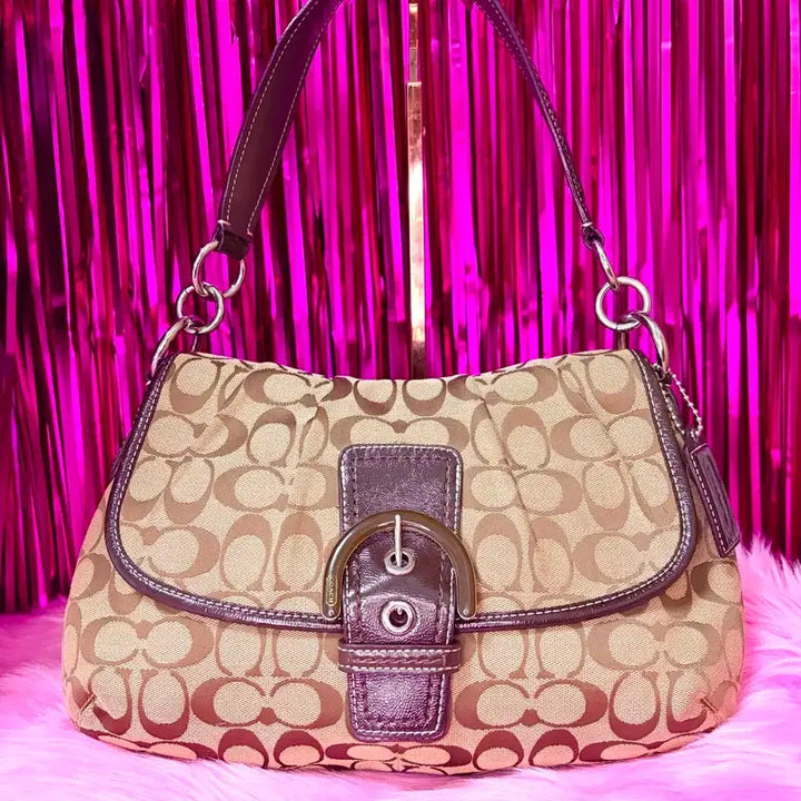 [BUNJANG] Coach Signature Shoulder Bag Beige Brown / 인기템) Coach 코치 시그니처 숄더백 베이지초코