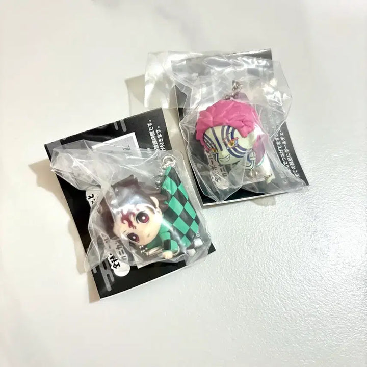 [BUNJANG] Demon Slayer Tanjiro &amp; Akaza Gacha Figures Bundle Set / 귀멸의칼날 대롱가챠 탄지로,아카자 2종 일괄
