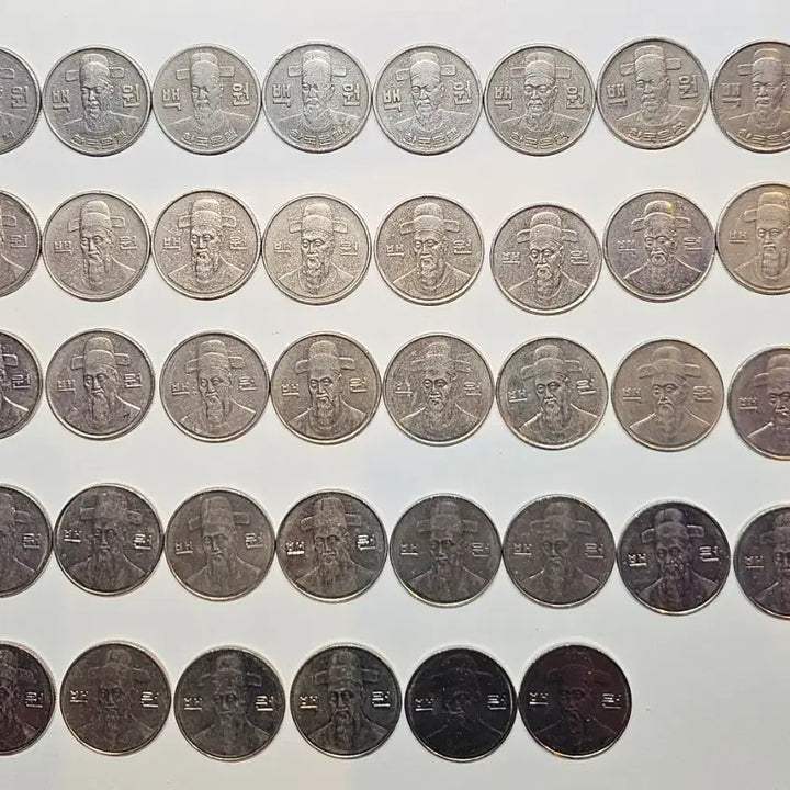 [BUNJANG] 1971-2019 100 KRW Coin Collection (47 pcs) / 백원동전 1971~2019년 47개 일괄판매