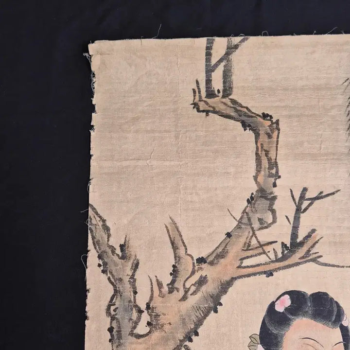 [BUNJANG] Qing Dynasty Court Painter Leng Mei Scholar Beauty Painting / 중국 청대 궁정화가 냉매 유하 사녀도 고화 미인도 골동품 고미술품 그림