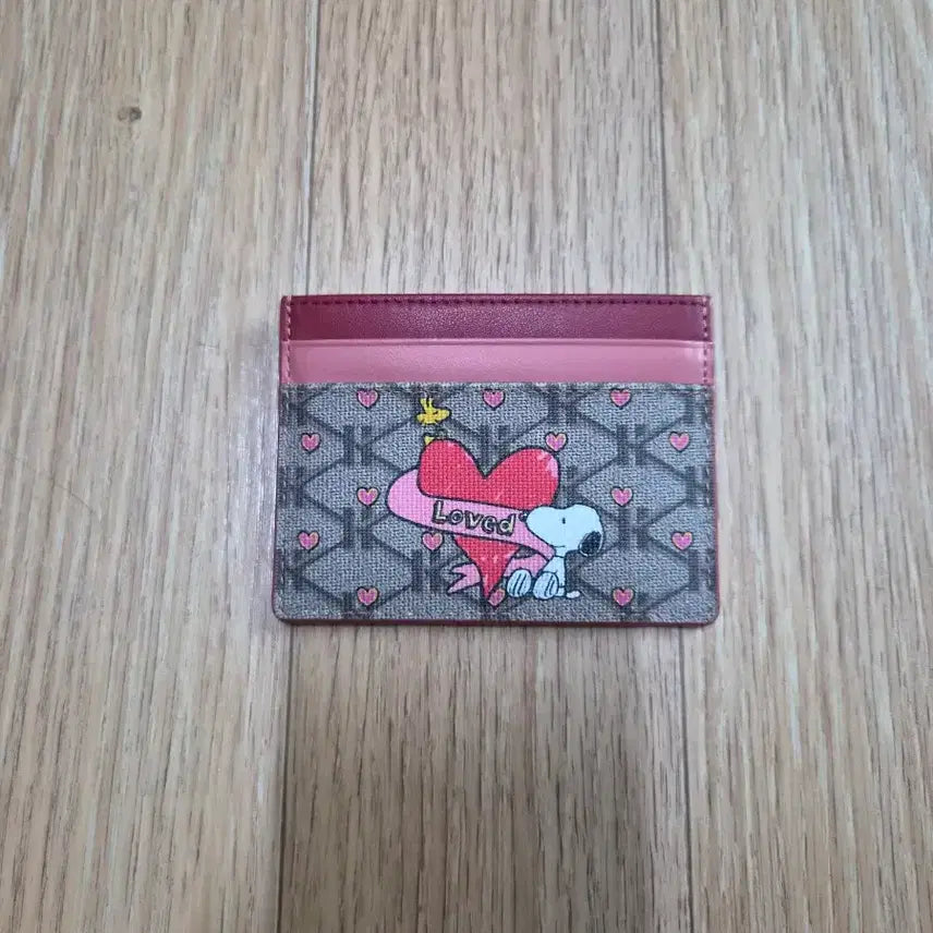 [BUNJANG] Hazzys Snoopy Collaboration Card Holder Pink / 헤지스 스누피 카드지갑 핑크