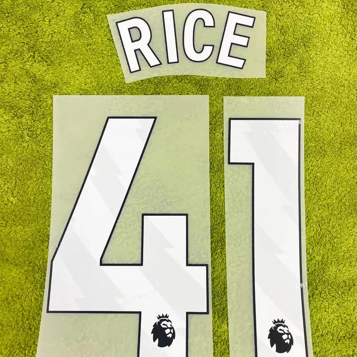 [BUNJANG] Arsenal Declan Rice 24/27 League Kit Name Set / 24-27 아스날 데클란 라이스 리그 유니폼 마킹 축구 네임셋 EPL