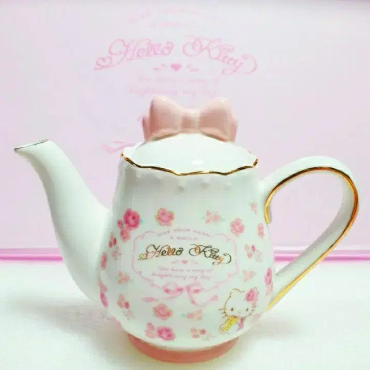 [BUNJANG] Sanrio Hello Kitty Pink Rose Teapot and Teacup Set / 핑크로즈 키티 티세트