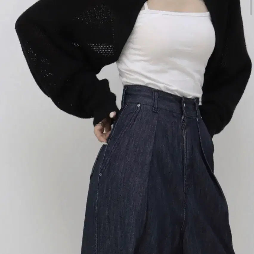 [BUNJANG] Trimingbird Knit Bolero Set-up White / 트리밍버드 볼레로 셋업 화이트