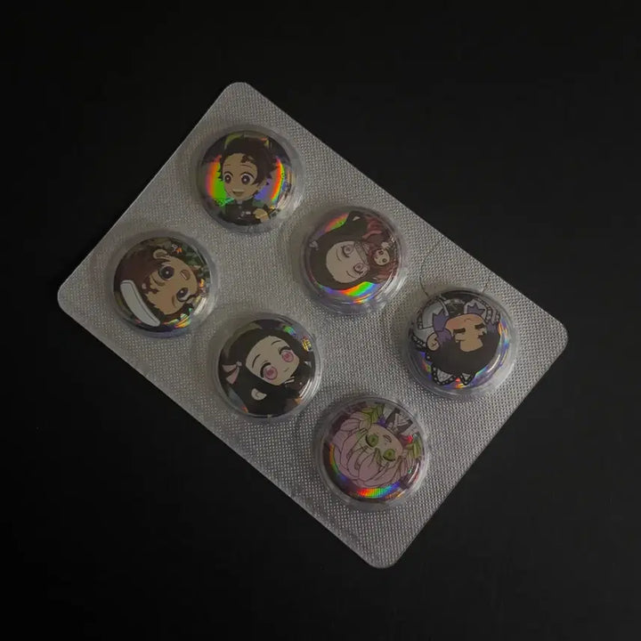 [BUNJANG] Demon Slayer 6 Types Pin Badge Set / 귀멸의칼날 캔뱃지 핀뱃지 6종세트