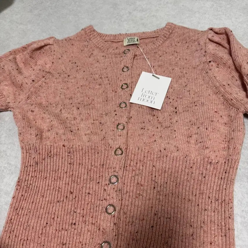 [BUNJANG] Letter From Moon Connie Dust Half Cardigan Pink / 레터프롬문 코니 더스트 하프 가디건 핑크
