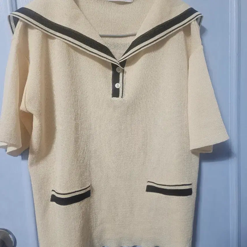 [BUNJANG] Nice Claup Sailor Collar Knit Ivory / 나이스클랍 세일러 카라 니트 아이보리