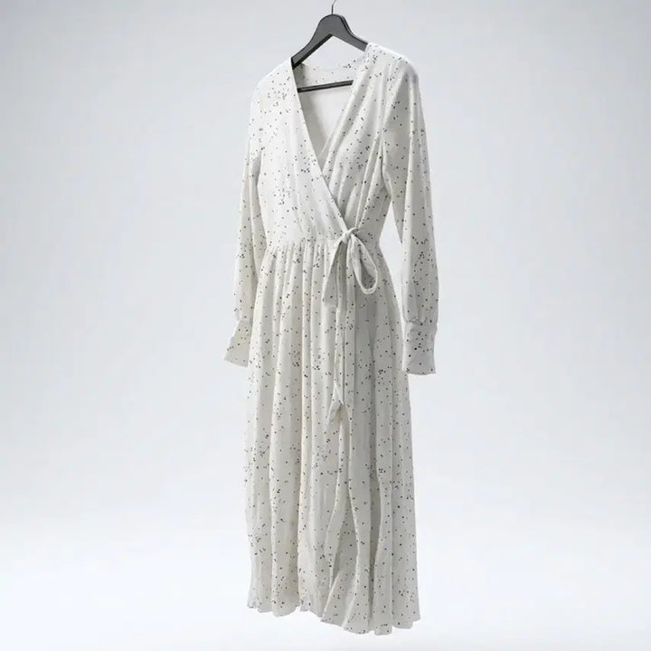 [BUNJANG] Cream Floral Chiffon Dress / 여성F/ 크림색 잔무늬 쉬폰 원피스 22-4