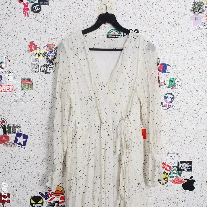 [BUNJANG] Cream Floral Chiffon Dress / 여성F/ 크림색 잔무늬 쉬폰 원피스 22-4